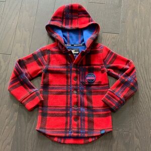 Skechers Kids' Red and Blue Plaid Fleece Hoodie/ Jacket